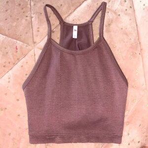 Purple cropped athletic tank